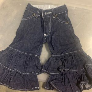 Persnickety girls 12 month jeans ruffle bottoms.